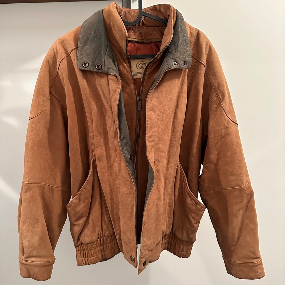 Vintage Georgetown Leather Design brown leather jacket